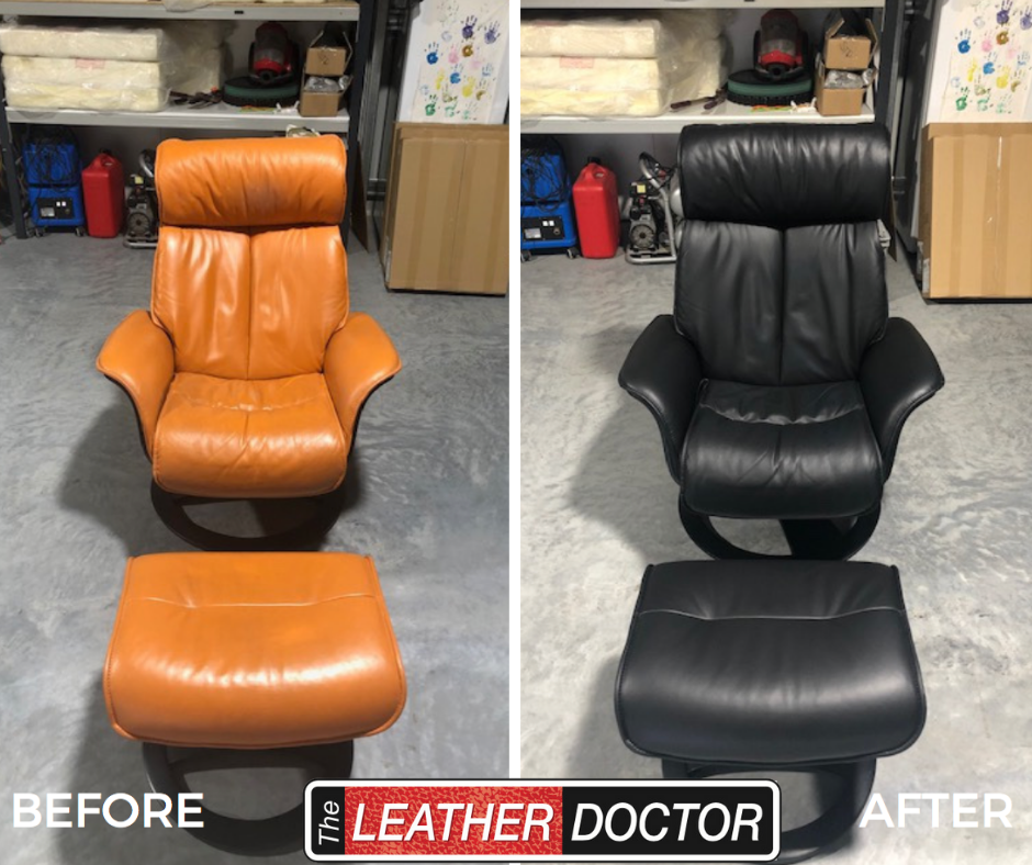 Brown to Black Recliner Leather Chair