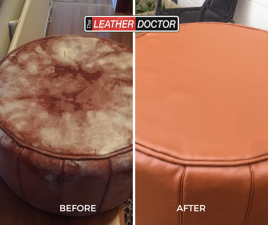 LD Hobart Leather Pouf