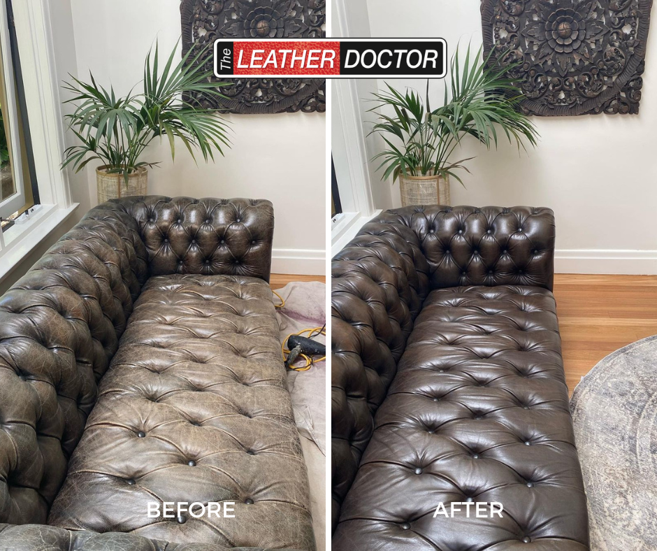 LD St George and Easter Suburbs Leather Couch Chesterfield Black