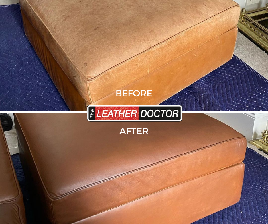 LD St George and Easter Suburbs Leather Couch Ottoman
