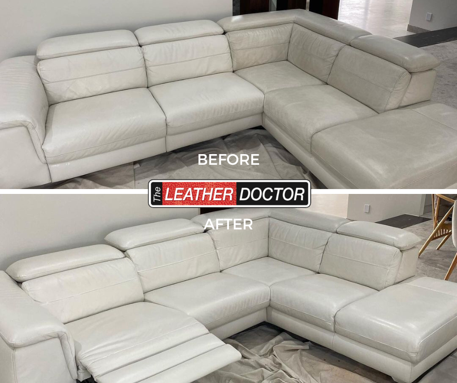 LD St George and Easter Suburbs Leather Couch White Leather Lounge Cleaning