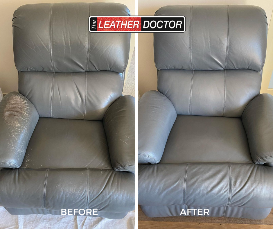 LD St George and Easter Suburbs Leather Grey Armchair Repair