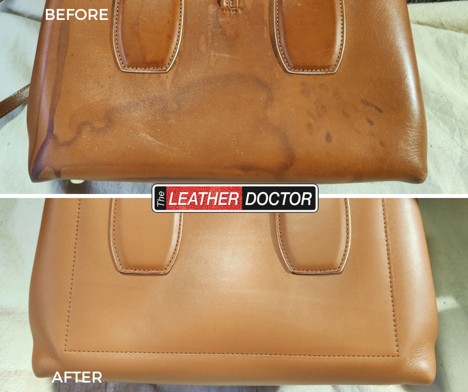 Leather Brown Handbag Water Damage Repair