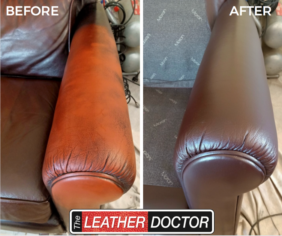 Leather Sofa Arm Recolouring BnA