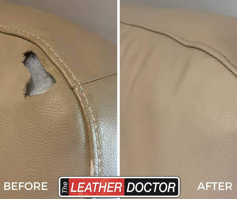 Light Leather hole Tear Repair BnA