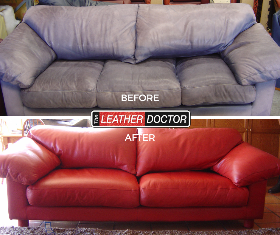 Red Leather Sofa Redo