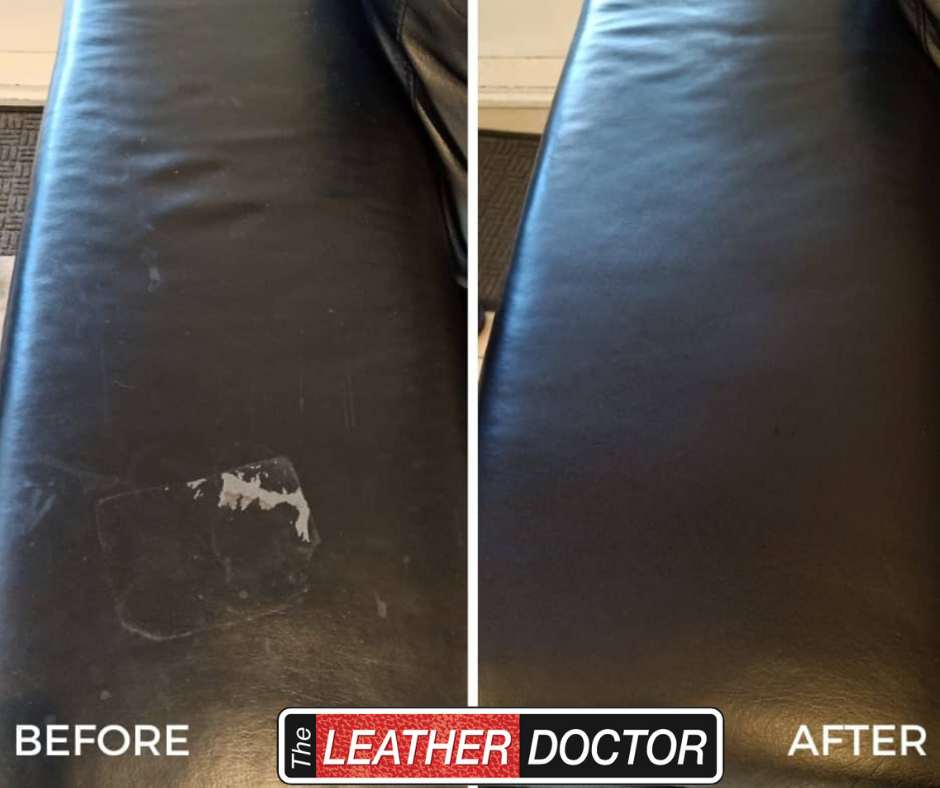 Sticker Residue Removal on Leather Cushion