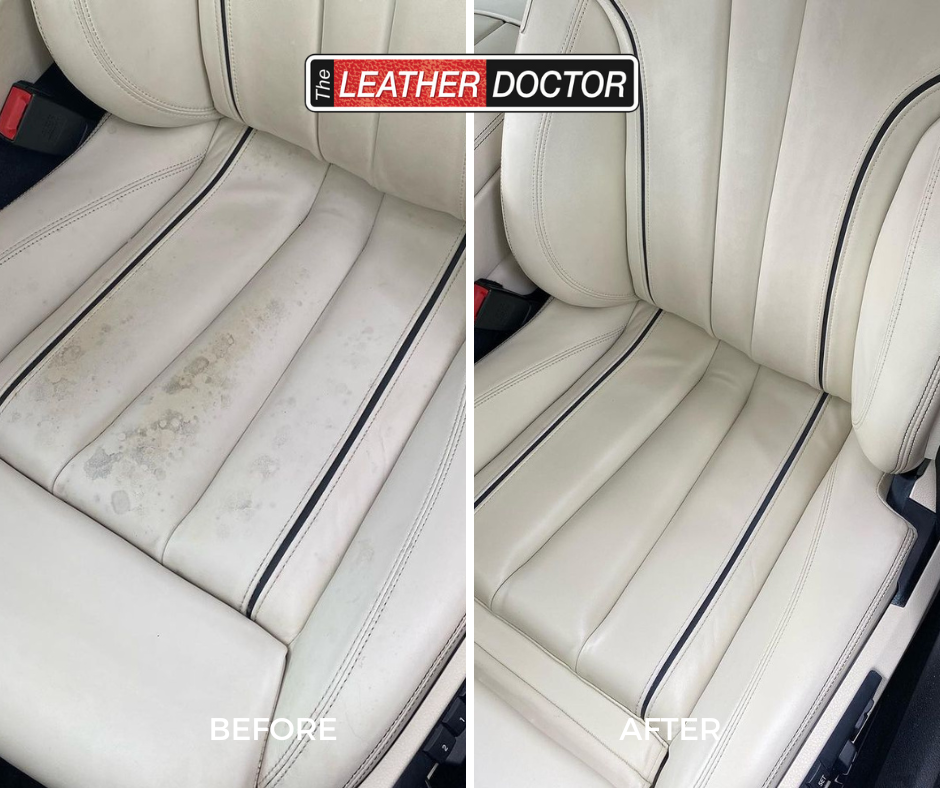 White Leather Car Seat Stain Removal