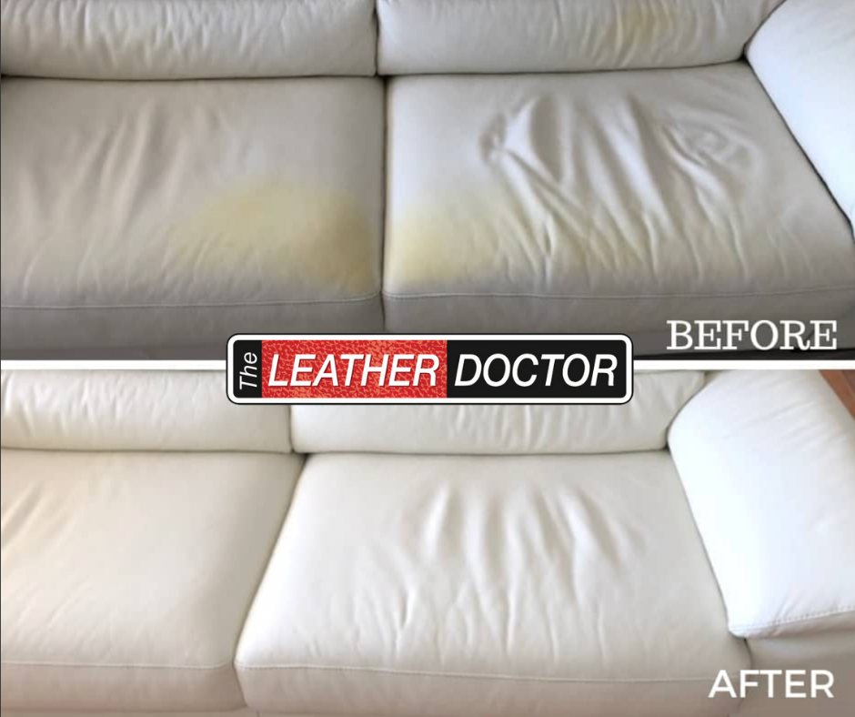 Yellow Removal on White Leather Couch Cushions